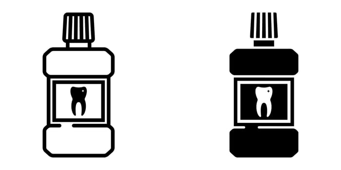 Mouthwash icon set. for mobile concept and web design on white background vector