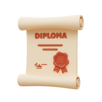 3D Rendered Diploma Scroll Certificate Illustration png