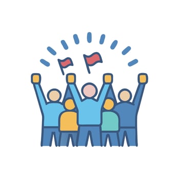 Dynamic Crowd Cheer Icon Design vector