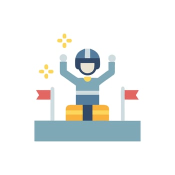 Drivers Podium Celebration Sports Icon vector