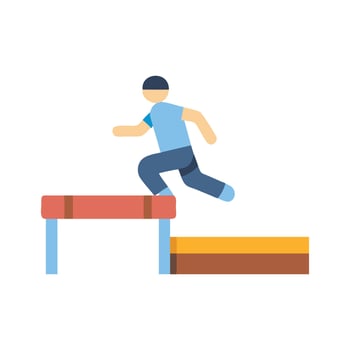 Parkour Jump Icon for Urban Sports vector