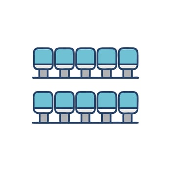 Stadium Seats Icon for Spectator Seating vector