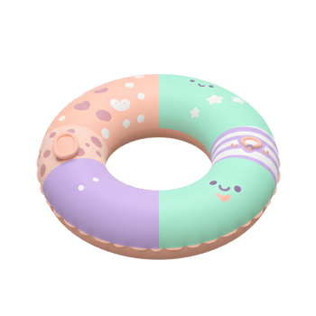 Adorable Pastel Swim Ring Summer Fun Pool Float Toy colorful png