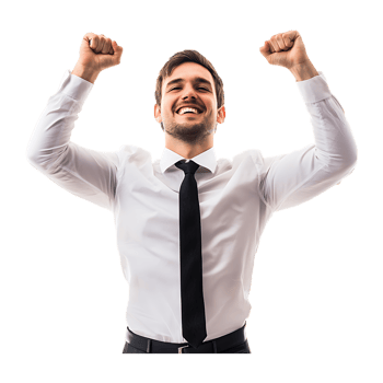 Young Businessman Filled with Joy png