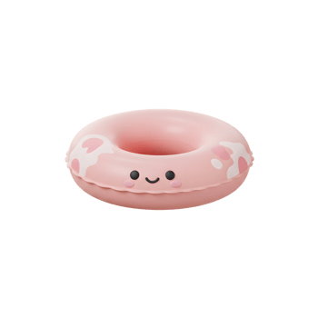 Adorable Pink Donut Pool Float Summer Fun Toy png