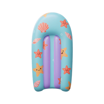 Cute Inflatable Pool Raft with Starfish and Shells Design png