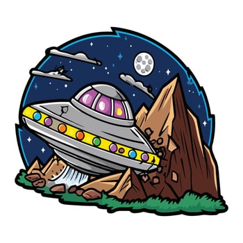 The Classic UFO Encounter vector
