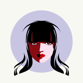 Portrait of a Mysterious Woman vector