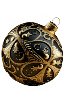 Radiant Elegance A Single Golden Christmas Ornament Shimmering Against a Crystal Clear Canvas png