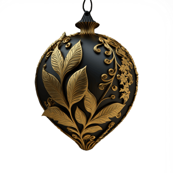 Suspended Elegance A Single Golden Ornament Glimmers Against a Clear Canvas, Capturing the Essence of Minimalist Charm. png