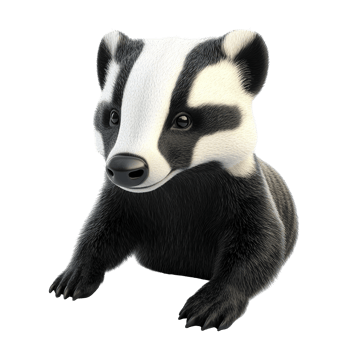 An Adorable Baby Badger Sitting Calmly Isolated on Transparent Background png