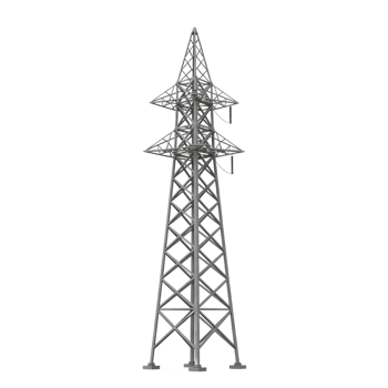 High Voltage Power Transmission Tower 3D Model png