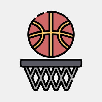 Icon basketball. Sports elements. Icon in filled line style. vector
