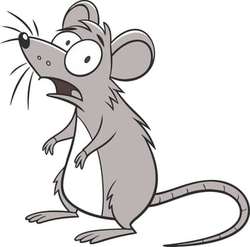Surprised Cartoon Mouse Illustration for Kids' Projects and Animation vector