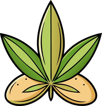 Cannabis Leaf with Hemp Seeds for Healthy Living and Natural Products vector