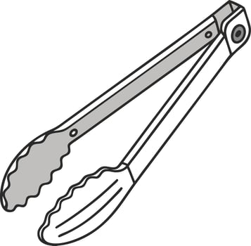 Kitchen Utensil Tongs Illustration for Cooking and Culinary Designs vector