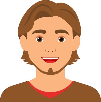 Smiling Cartoon Man Happy Expression Youthful Male Avatar Illustration Art vector
