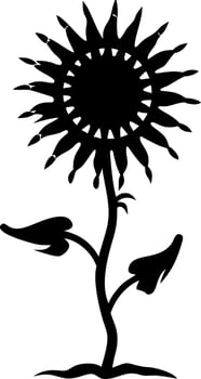 Silhouette Sunflower Illustration for Creative Designs vector
