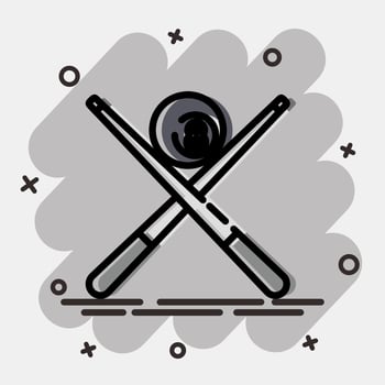 Icon pool game. Sports elements. Icon in comic style. vector