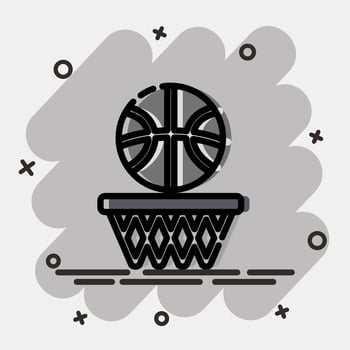 Icon basketball. Sports elements. Icon in comic style. vector