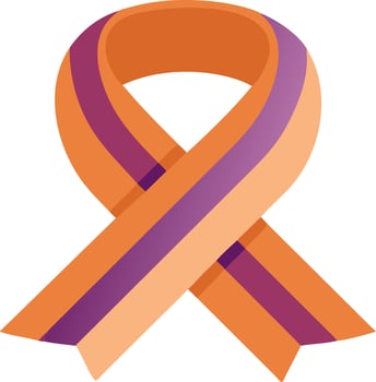 Orange and Purple Awareness Ribbon Symbol for Health Campaigns and Support Graphics vector