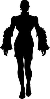 Fashion Silhouette Woman in Stylish Dress for Design and Creativity vector