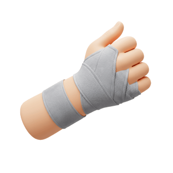Bandaged Hand 3D Render Medical Illustration png