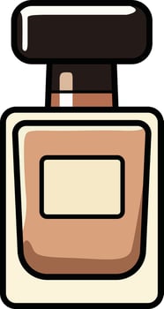 Elegant beige perfume bottle with a minimalist aesthetic. vector