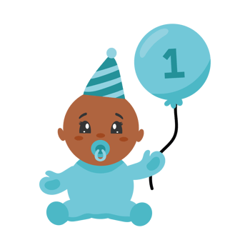baby boy celebrating his first birthday png