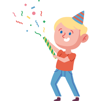 boy with party hat celebrating png