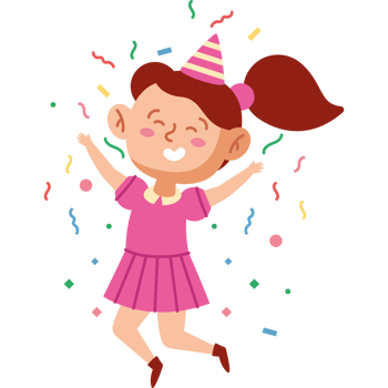 cute girl celebrating png