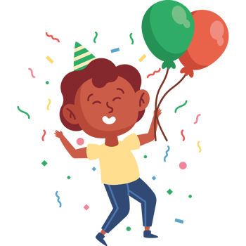 afro boy celebrating png