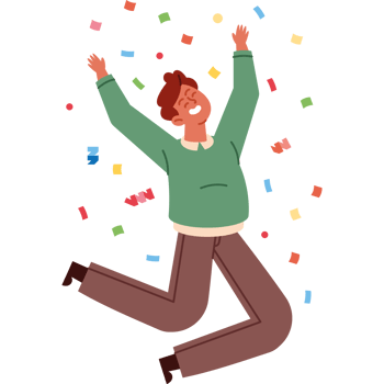 happy man celebrating isolated png