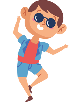 cartoon boy dancing png