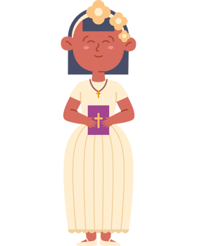 girl with bible in first communion png