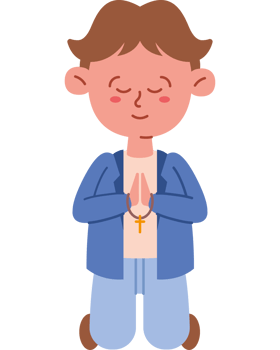 boy praying in first communion Design png