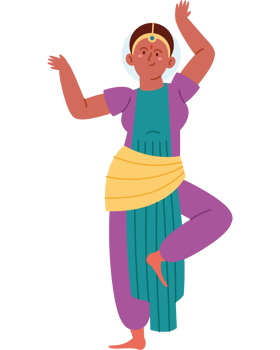 woman performing bharatanatyam png