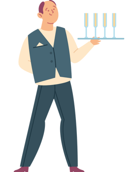 waiter serving drinks png