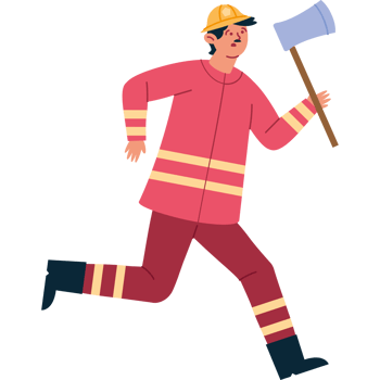firefighter working with axe png