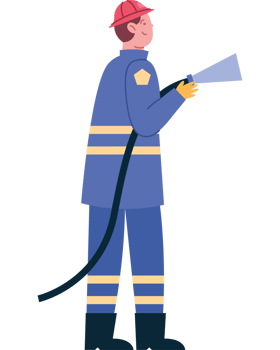 firefighter extinguishing fire png