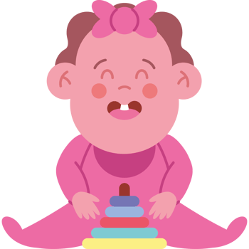 baby playing with pyramid toy png