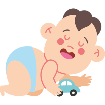 baby playing with car png