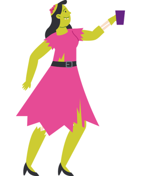 zombie woman birthday party png