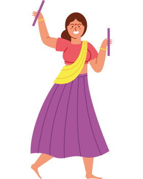 hindu woman dancer Design illustration png