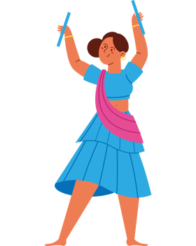 hindu dancer woman character Design png