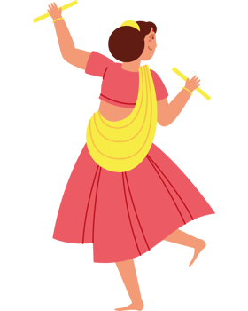 hindu dancer in traditional dress Design png