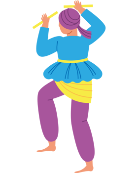 hindu adult man dancer isolated png