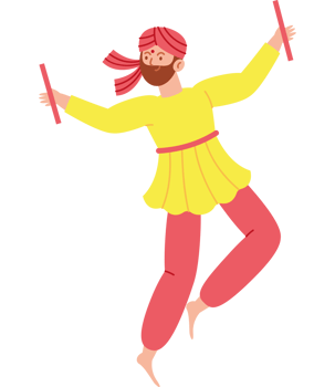 hindu dancer man Design png
