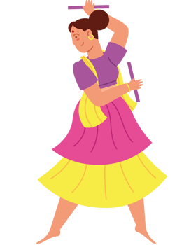 hindu woman dancer design png