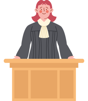 judge woman behind the podium png